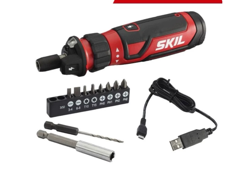 SKIL 4V 電動螺絲起子 附多配件 可三段彎曲頭 三段扭力可控